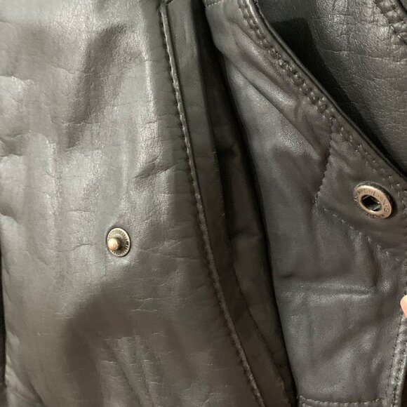 Vtg 80s Members Only Mens Dark Gray Leather Lined Moto Jacket Mens SZ 40 - Picture 13 of 16